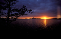 Solnedgang ved Fisterfjorden, Hjelmeland kommune